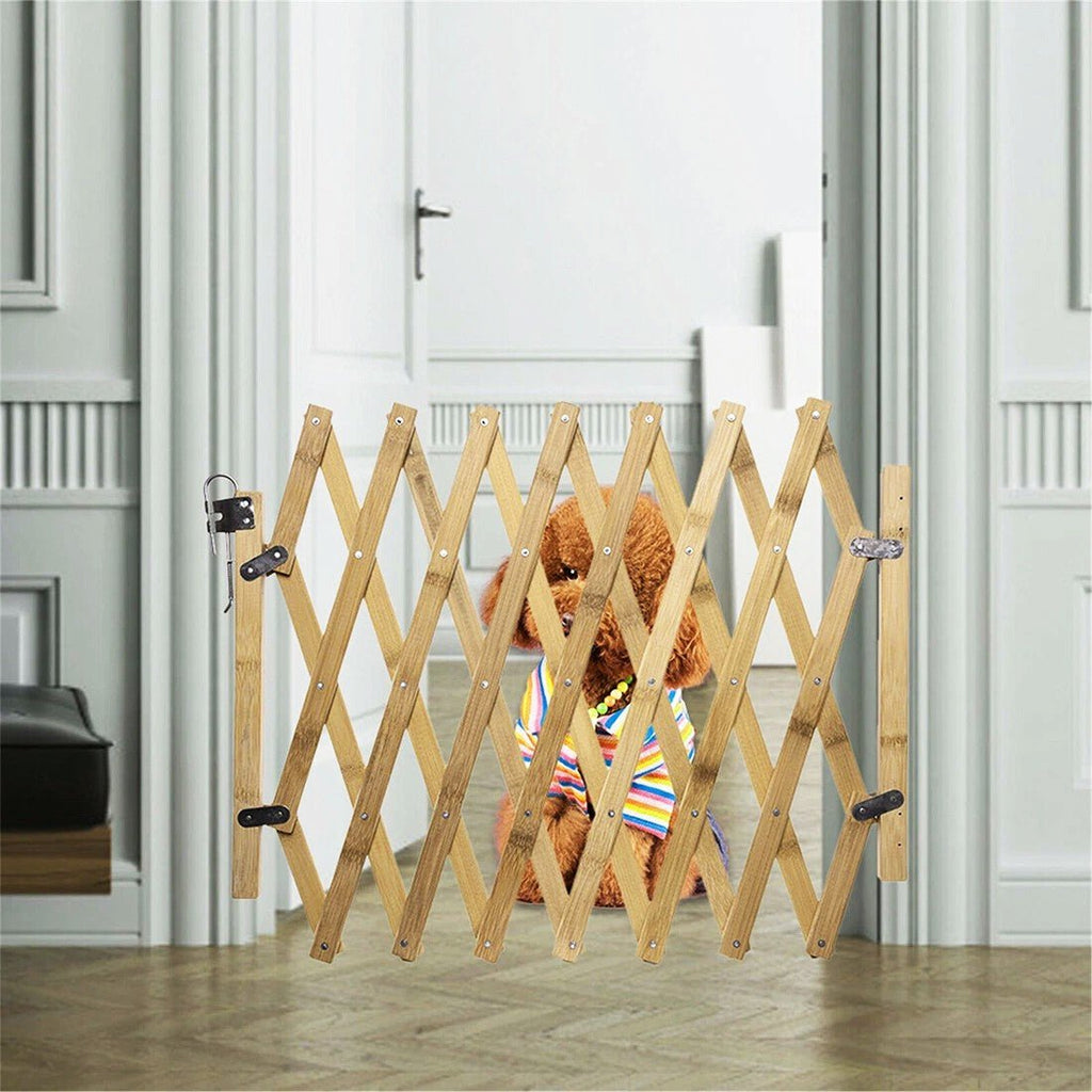 Expandable Wooden Dog Gate and Safety Fence - soilcommander