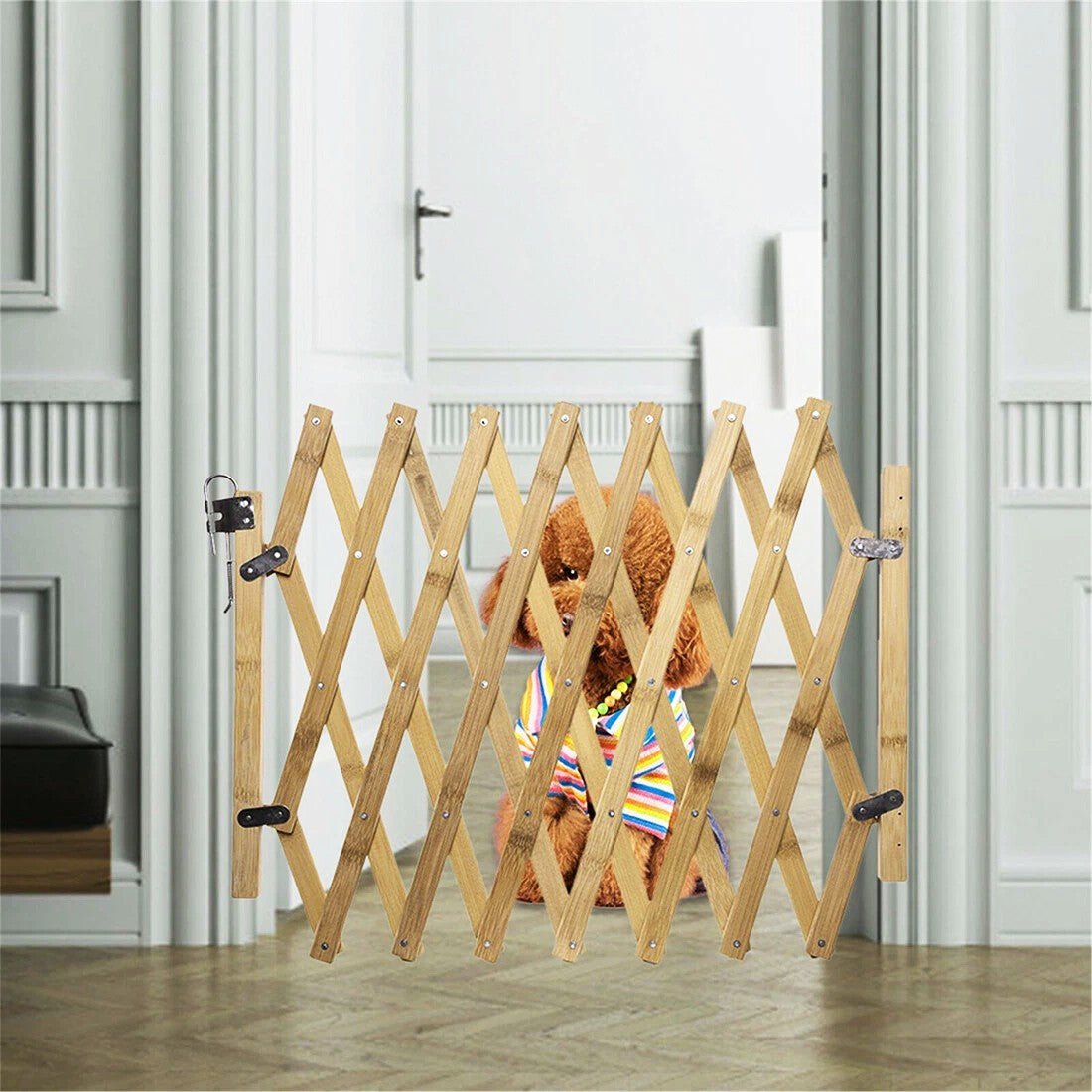 Expandable Wooden Dog Gate and Safety Fence - soilcommander