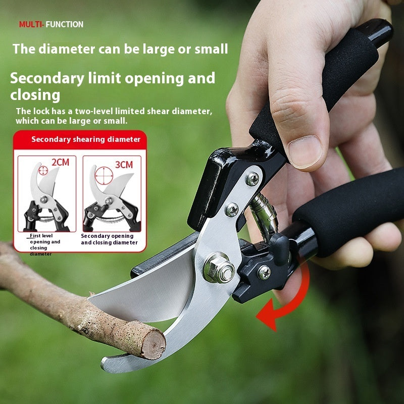 Ergonomic Stainless Steel Pruning Shears for Coarse Branch Shears