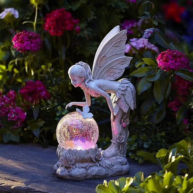 Flower Fairy European - style Creative Home Garden Villa Decoration Handicraft Resin Statue Ornaments - soilcommander