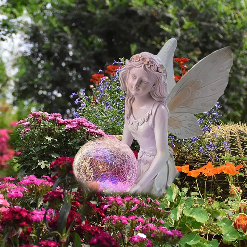 Flower Fairy European - style Creative Home Garden Villa Decoration Handicraft Resin Statue Ornaments - soilcommander