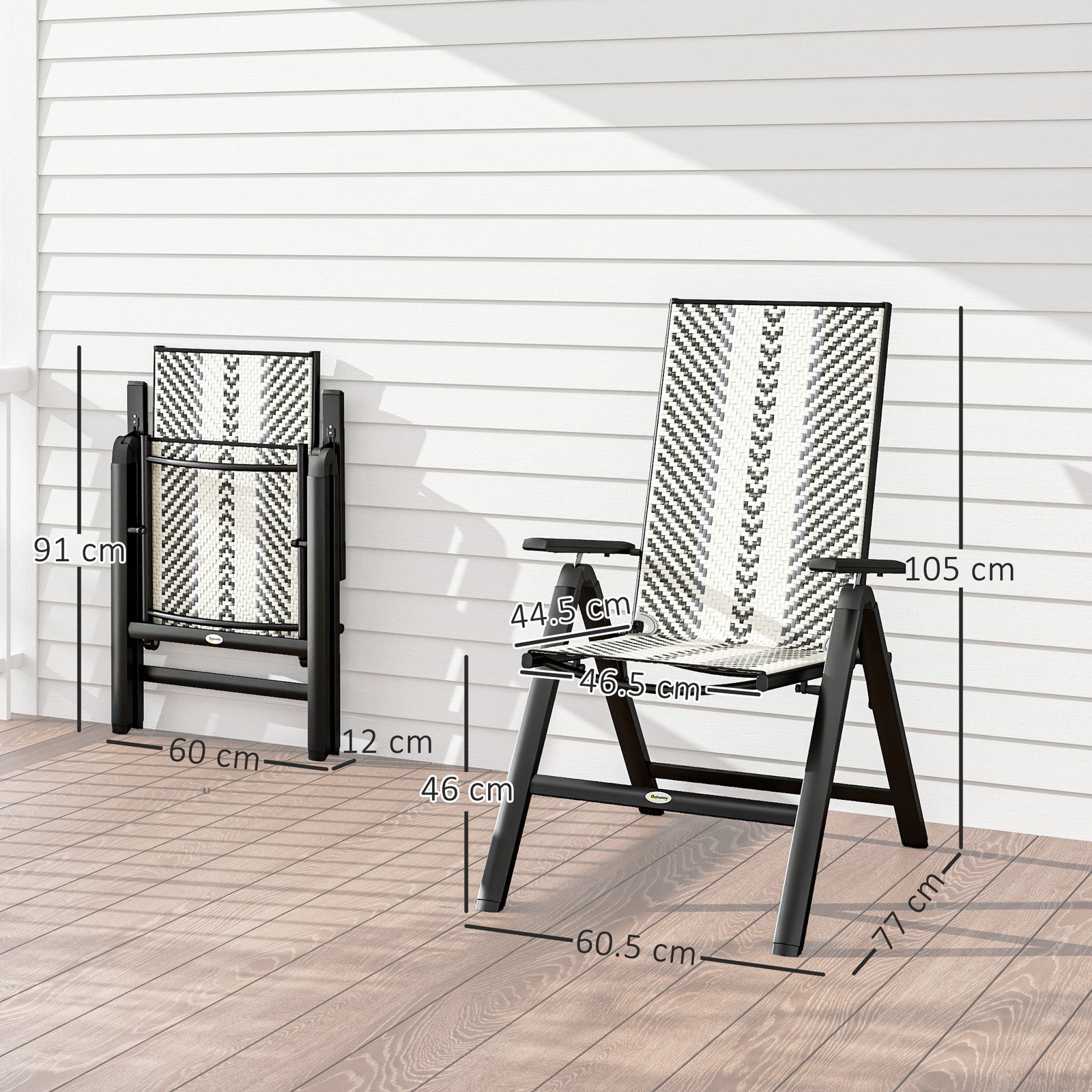 Folding Rattan Reclining Garden Chair - soilcommander