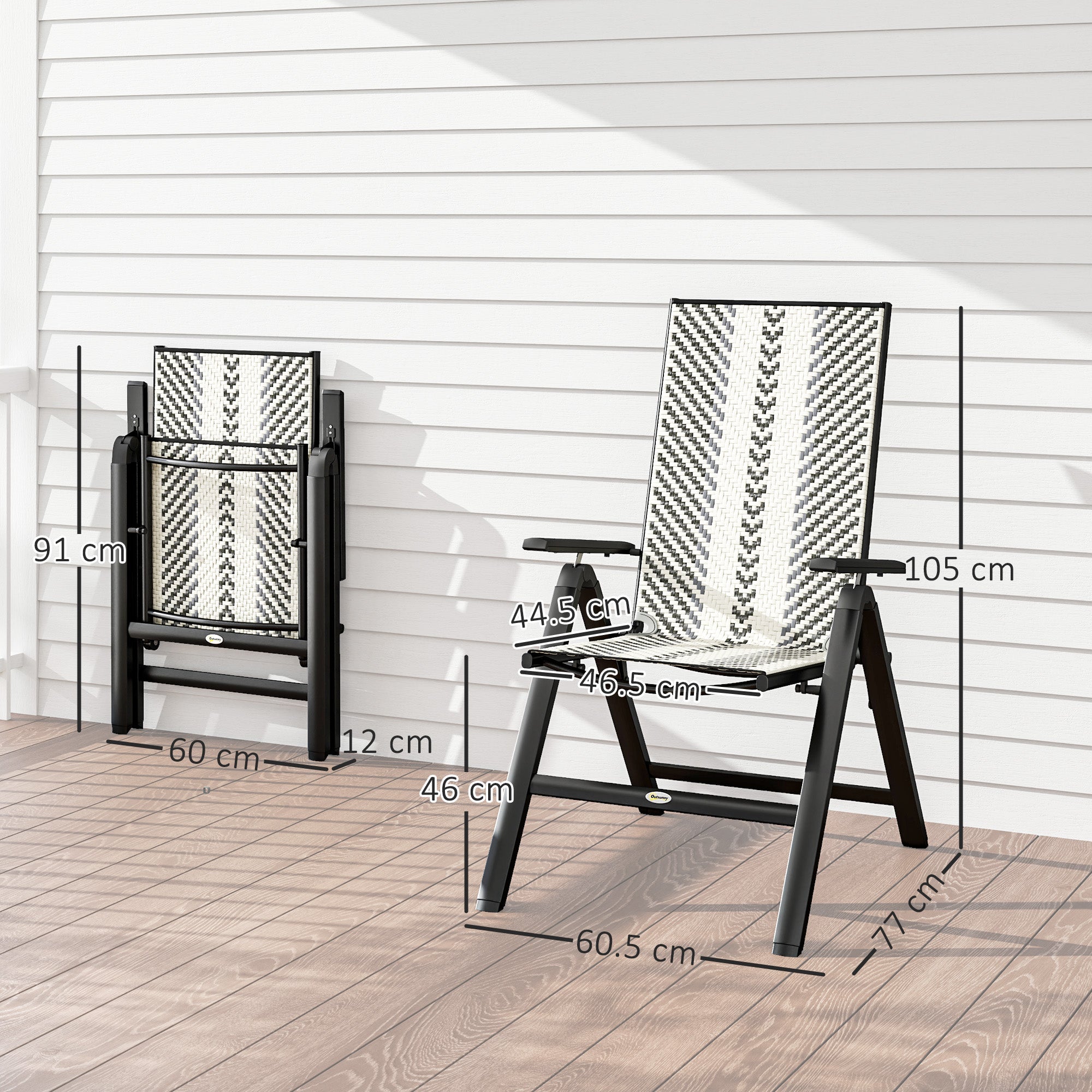 Folding Rattan Reclining Garden Chair - soilcommander