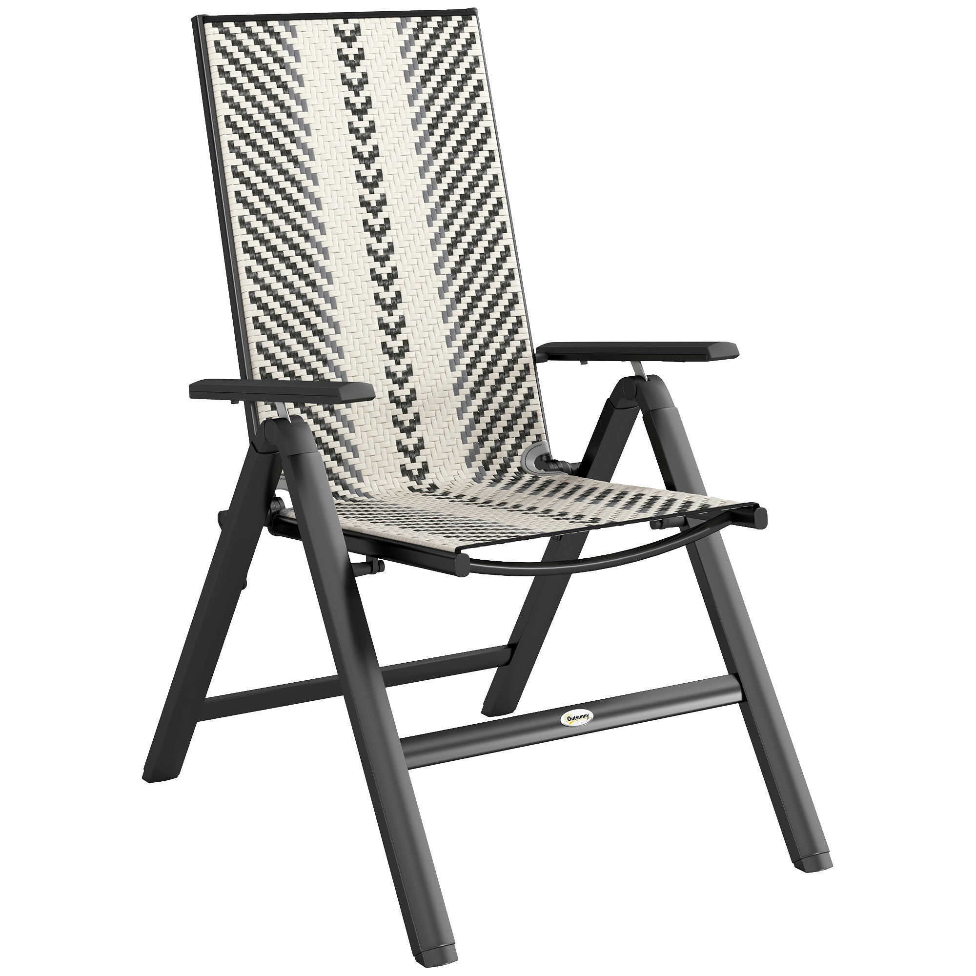 Folding Rattan Reclining Garden Chair - soilcommander