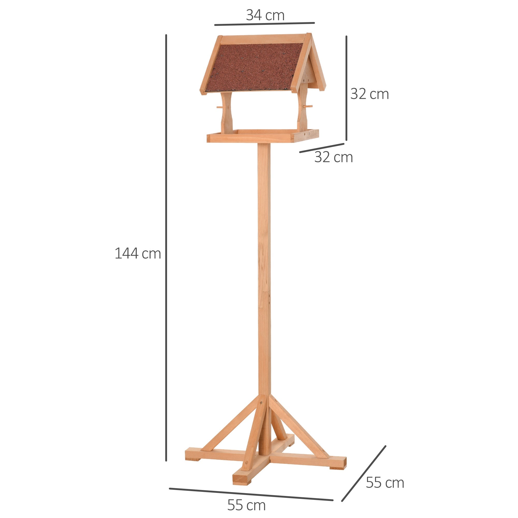 Freestanding Wooden Bird Table | Weatherproof UK Garden Feeder - soilcommander