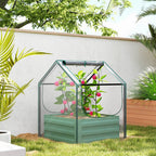 Galvanised Steel Raised Garden Bed with Mini Greenhouse Cover - soilcommander