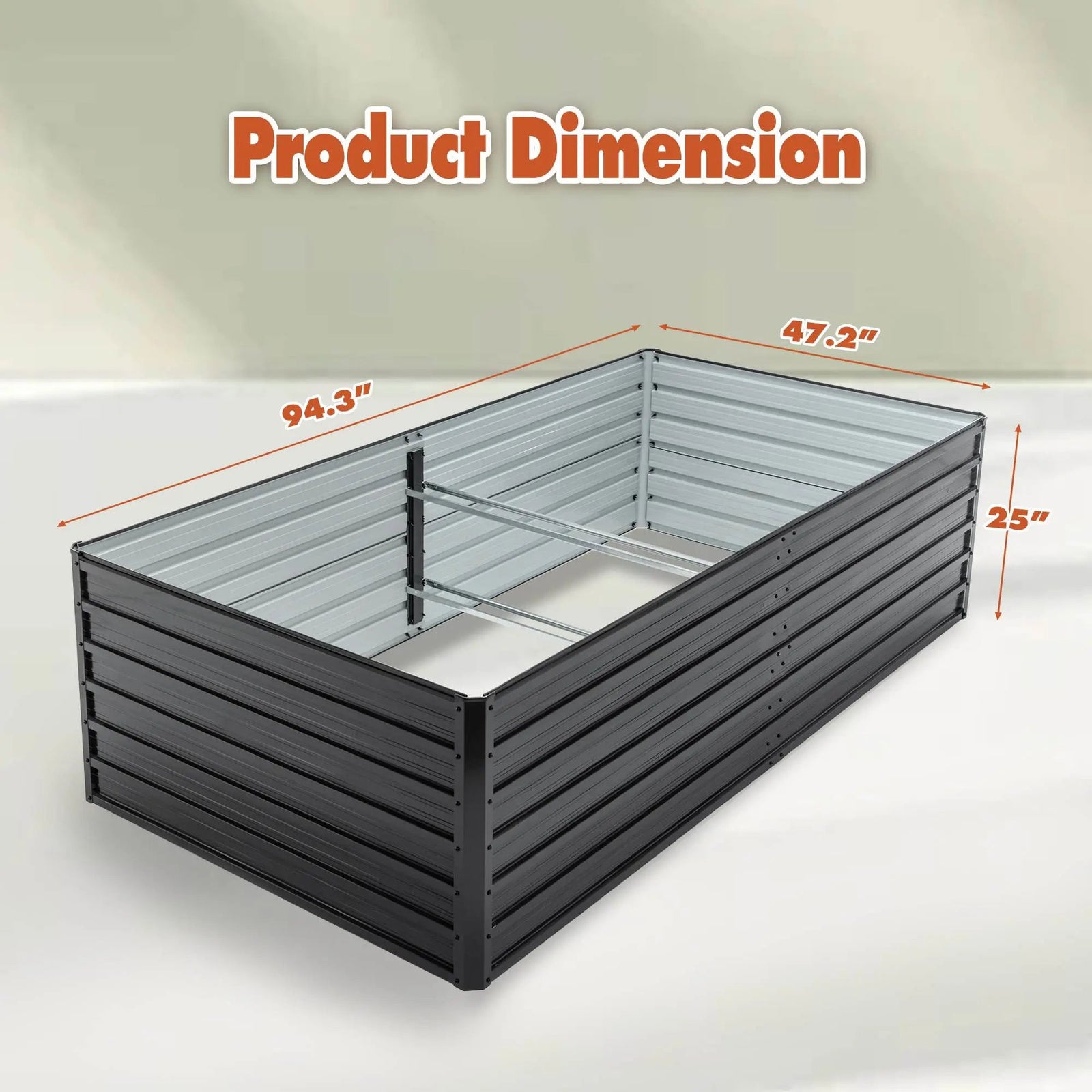 Galvanized Raised Large Garden Bed Planter Kit For Vegetables, Fruits, And Herbs - soilcommander