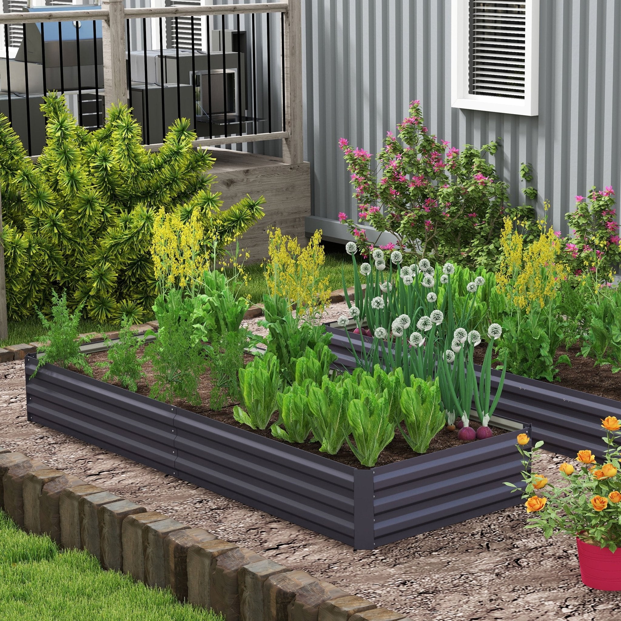 Galvanized Steel Raised Garden Bed – Rust - Proof Planter Box - soilcommander