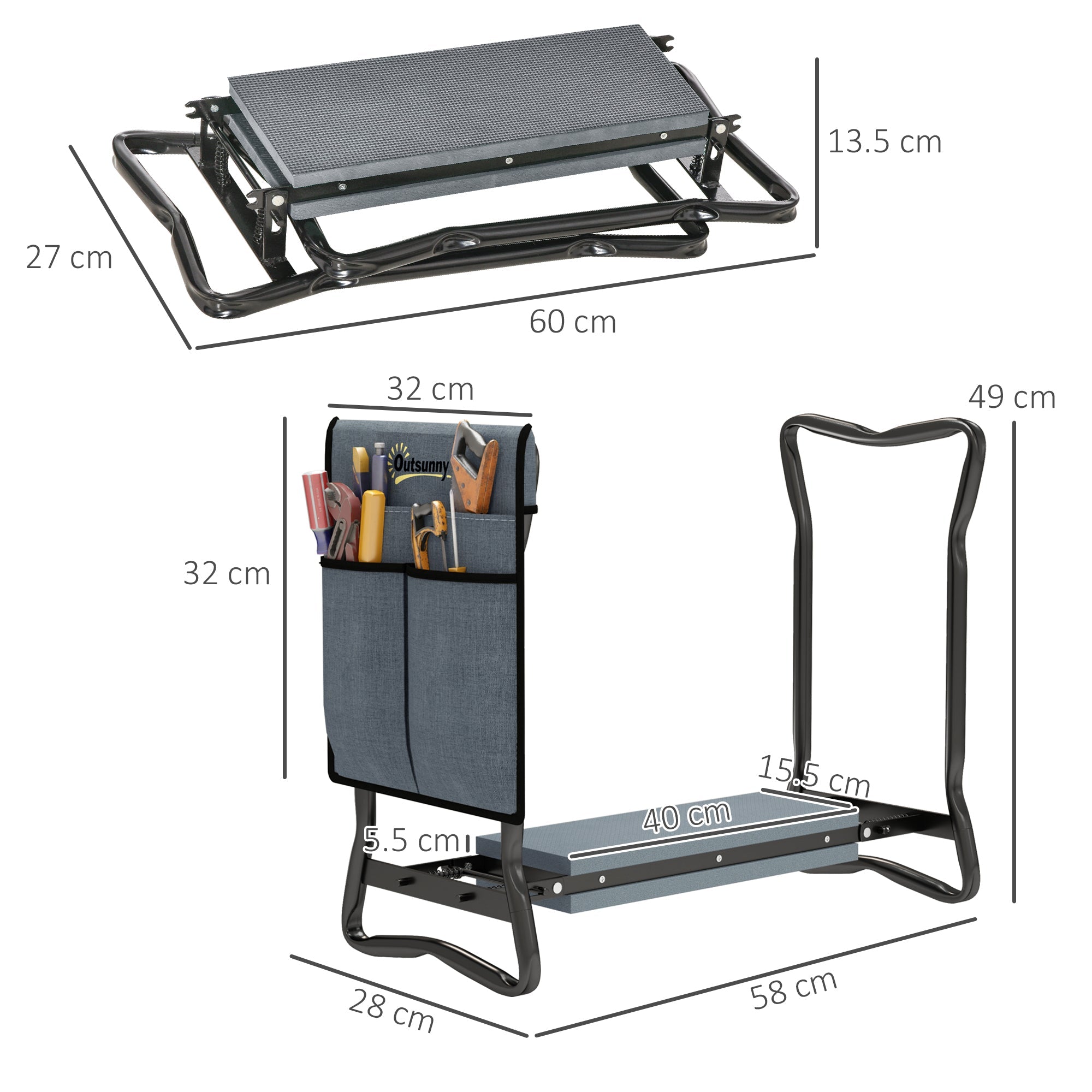 Garden Kneeler Seat with Tool Bag | SoilCommander - soilcommander