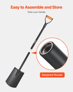 Garden Spade with D - Grip: Heavy - Duty Square Blade for UK Allotments - soilcommander