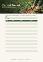 Inside the Global vegetable garden planner PDF — A tracker page — records that become next season's plan (page 67)