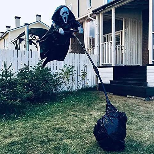 Halloween Decoration Tricky Props Skull Screaming Scarecrow Home Decor Garden Bird Repeller Decor - soilcommander