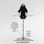 Halloween Decoration Tricky Props Skull Screaming Scarecrow Home Decor Garden Bird Repeller Decor - soilcommander