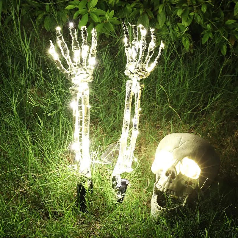 Halloween Festive Decor Spooky LED Skeleton Arm Yard Lights - soilcommander