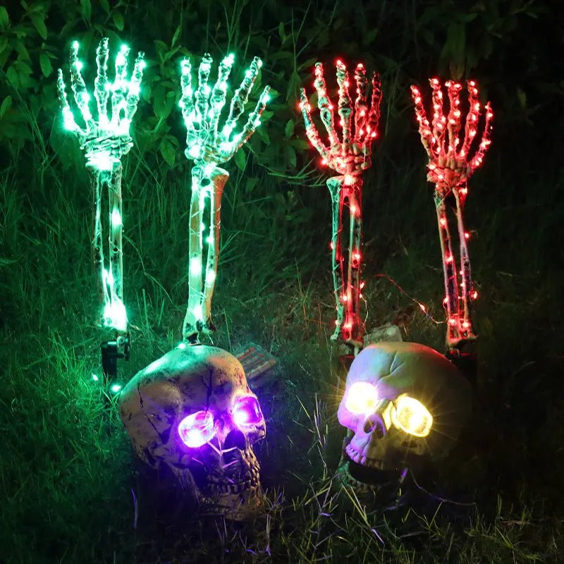 Halloween Festive Decor Spooky LED Skeleton Arm Yard Lights - soilcommander