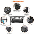 Heavy - Duty Aluminum Folding Camping Table with Storage - soilcommander