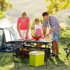 Heavy - Duty Aluminum Folding Camping Table with Storage - soilcommander