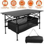 Heavy - Duty Aluminum Folding Camping Table with Storage - soilcommander