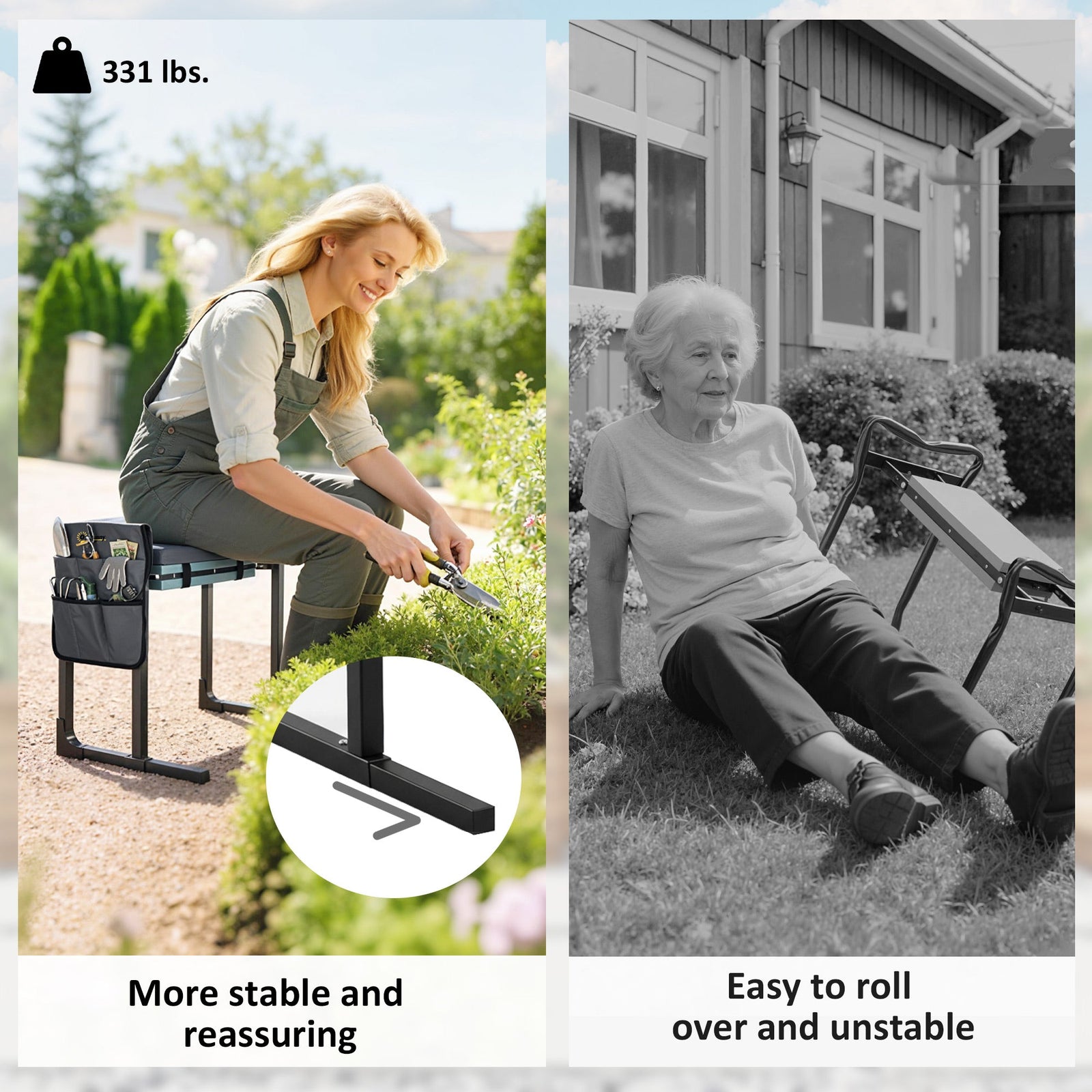 Heavy Duty Foldable Garden Kneeler and Seat - SoilCommander