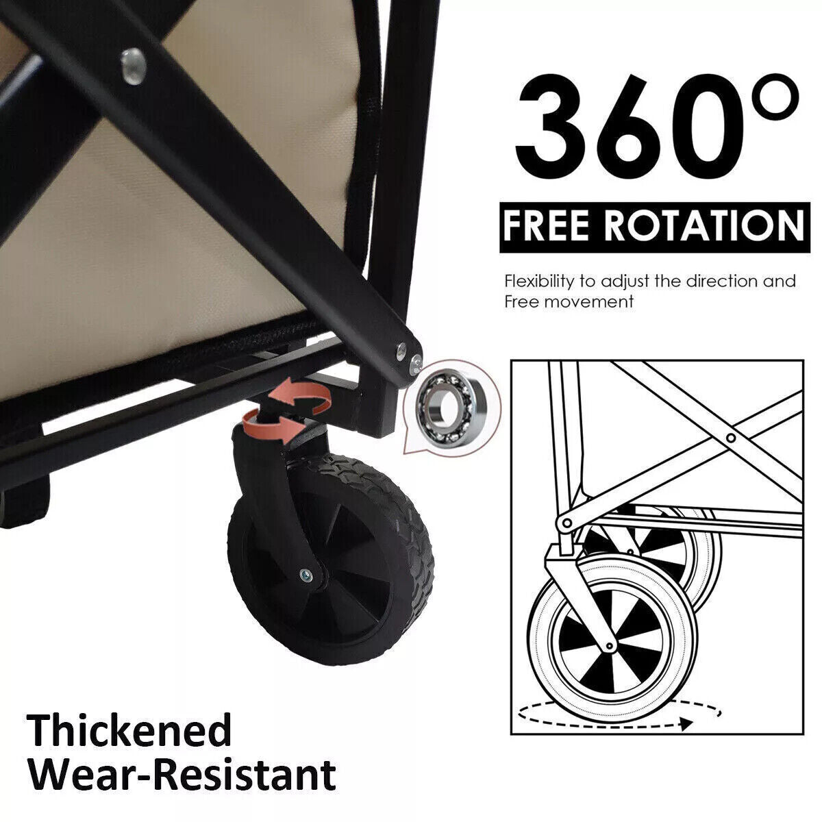 Heavy - Duty Foldable Garden Wagon & Outdoor Camping Trolley - soilcommander