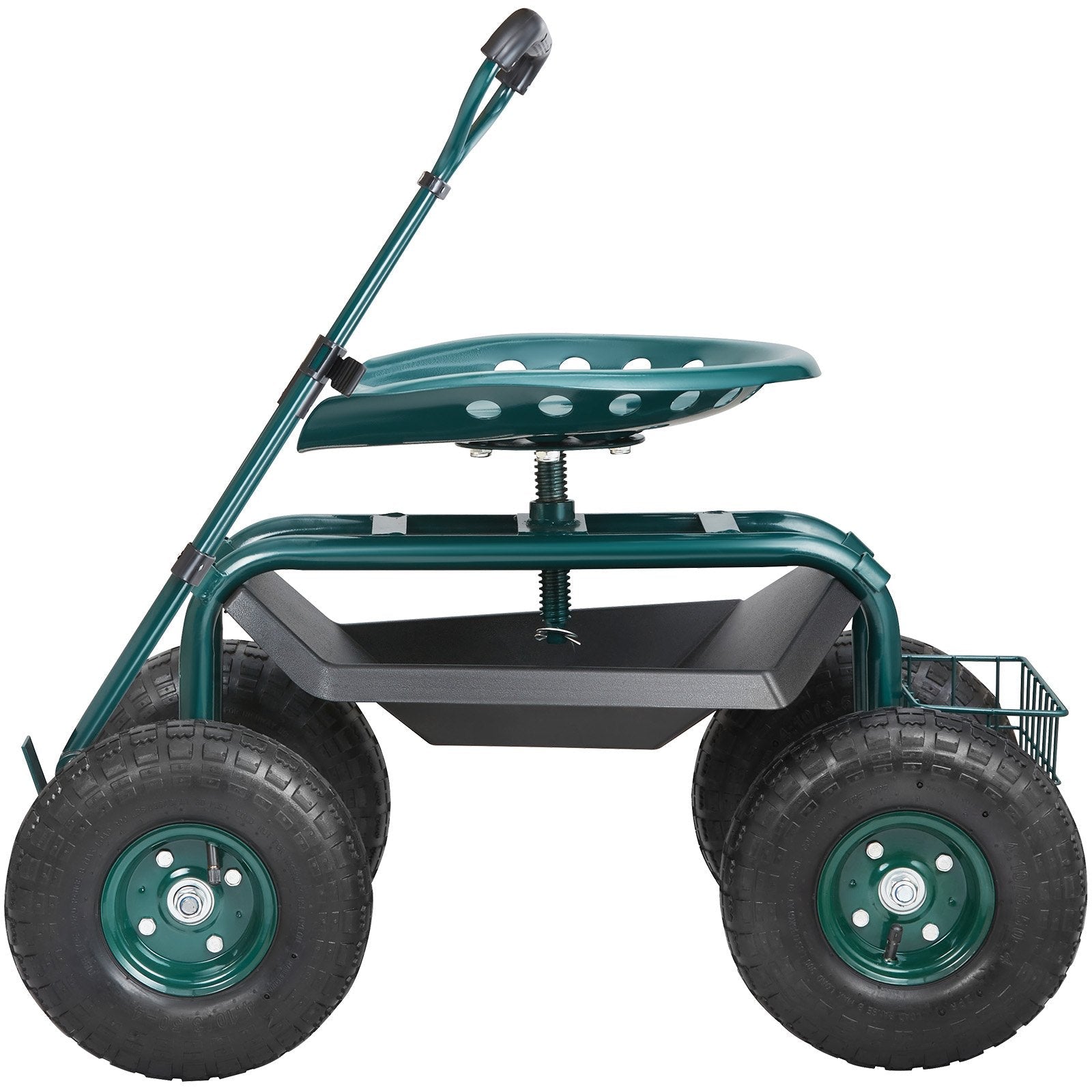 Heavy-Duty Garden Scooter Cart with Steering Handle - SoilCommander