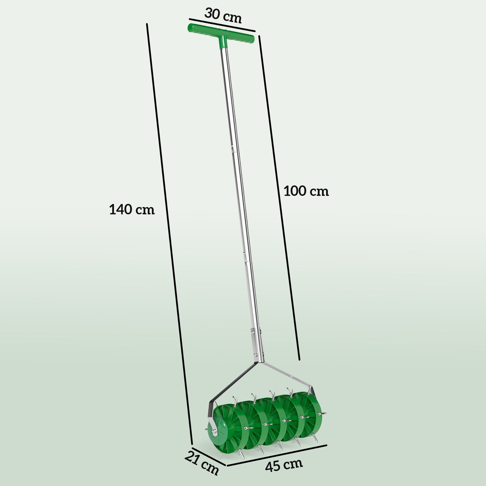 Heavy Duty Rolling Lawn Aerator & Spike Roller - soilcommander