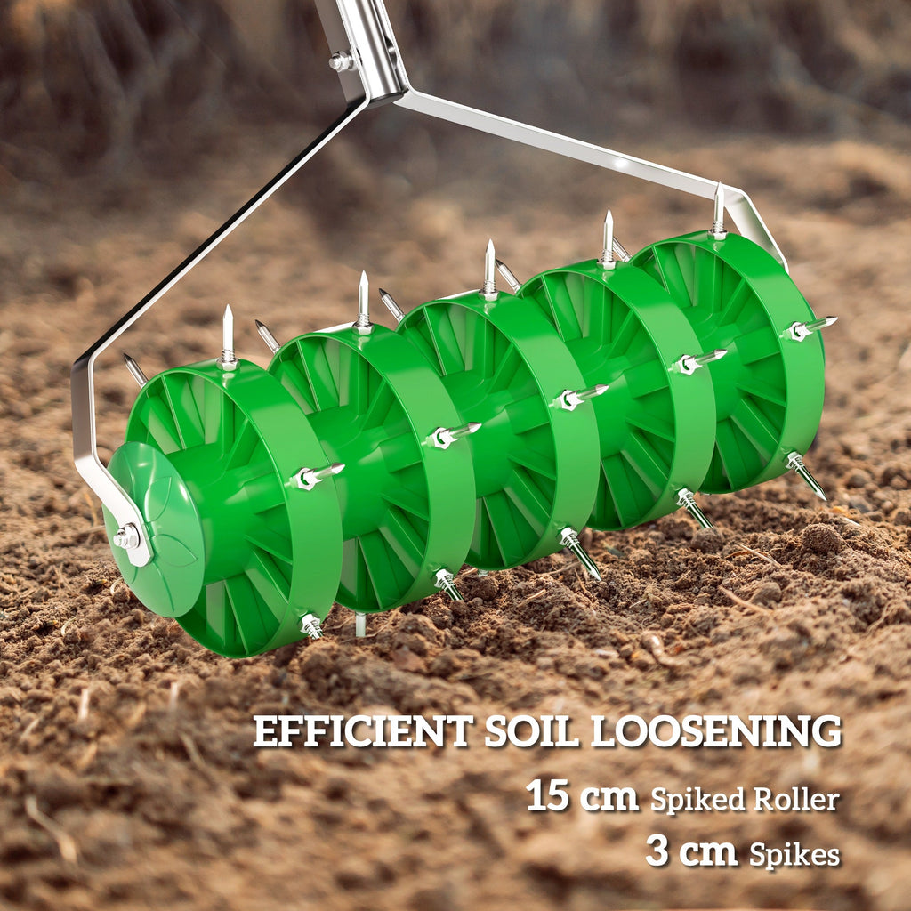 Heavy Duty Rolling Lawn Aerator & Spike Roller - soilcommander