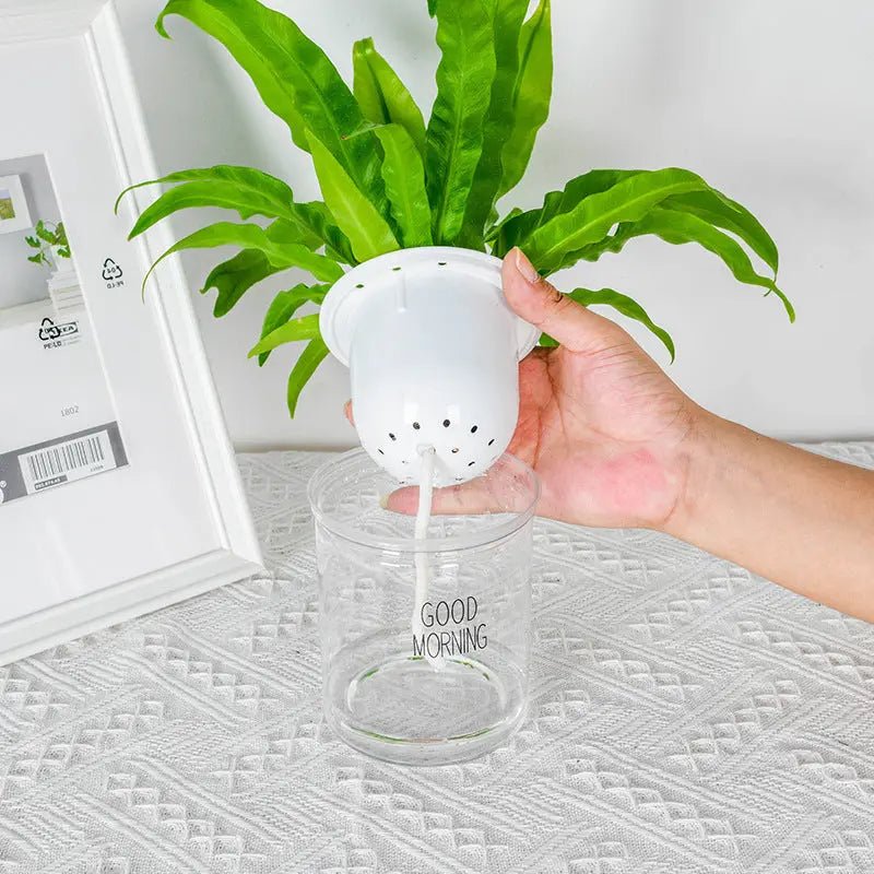 Home Decor Self - Watering Hydroponic Double Tier Visual Water Level Flowerpot - soilcommander