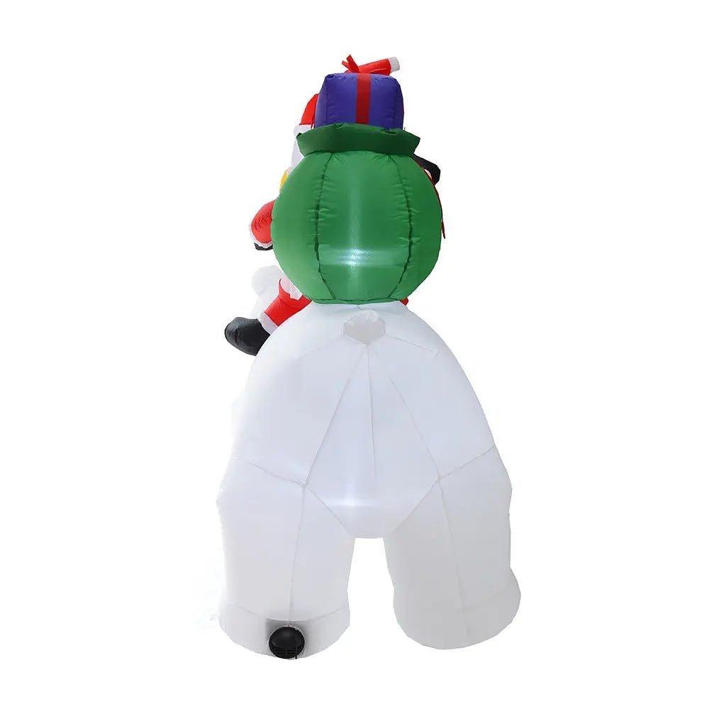 Inflatable Santa Claus Riding Polar Bear 2M Christmas Inflatable Toy Doll Indoor Outdoor Garden Xmas Decoration - soilcommander