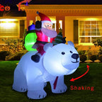 Inflatable Santa Claus Riding Polar Bear 2M Christmas Inflatable Toy Doll Indoor Outdoor Garden Xmas Decoration - soilcommander