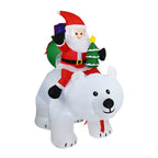 Inflatable Santa Claus Riding Polar Bear 2M Christmas Inflatable Toy Doll Indoor Outdoor Garden Xmas Decoration - soilcommander