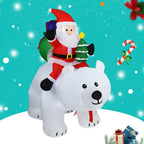 Inflatable Santa Claus Riding Polar Bear 2M Christmas Inflatable Toy Doll Indoor Outdoor Garden Xmas Decoration - soilcommander