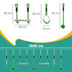 Kids Zip Line Kit - 7 - Piece Garden Slackline Course for Ages 3 - 6 - soilcommander