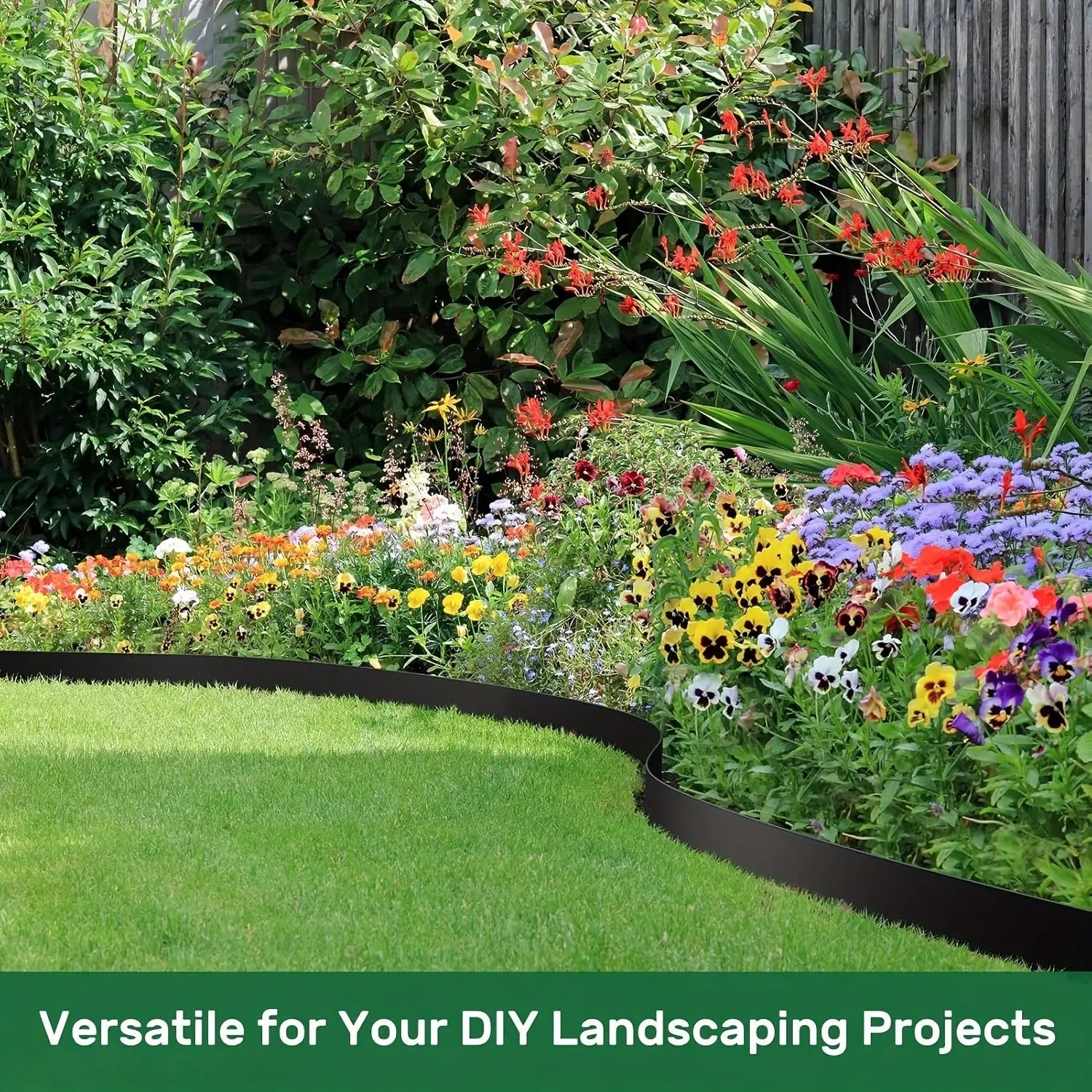 Landscape Edging Strips, With Anchored Tips, Unexcavated Garden Edging Kits, Plastic Flexible Garden Bed And Lawn Courtyard Paving Stone Pathways - SoilCommander