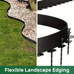Landscape Edging Strips, With Anchored Tips, Unexcavated Garden Edging Kits, Plastic Flexible Garden Bed And Lawn Courtyard Paving Stone Pathways - SoilCommander