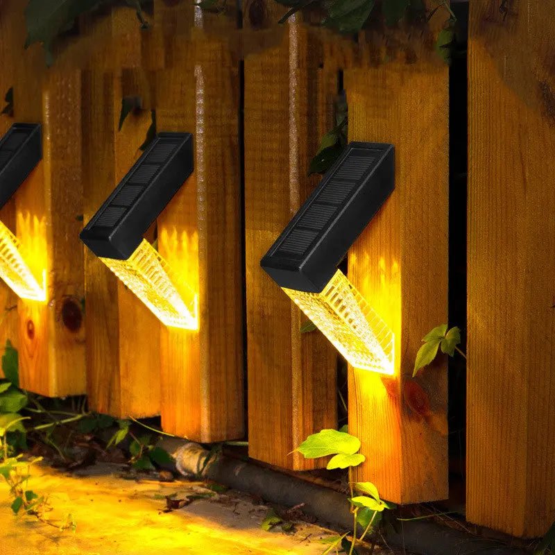 LED Solar Stairs Lights Outdoor Lighting Waterproof Step Deck Light Fence Railing Garden Yard Decoration - soilcommander