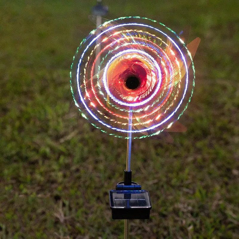 Led Solar Wind Spinner Light Garden Path Outdoor Yard Pinwheels Windmill Decor Patio Lawn Christmas Holiday Decoration - soilcommander