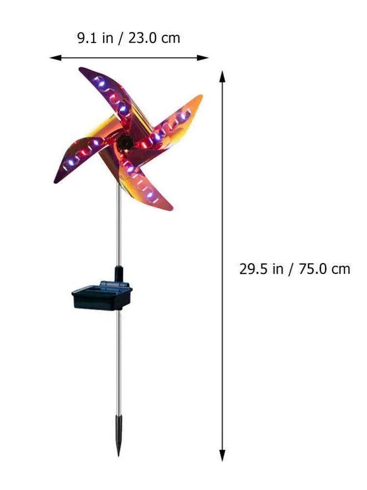 Led Solar Wind Spinner Light Garden Path Outdoor Yard Pinwheels Windmill Decor Patio Lawn Christmas Holiday Decoration - soilcommander