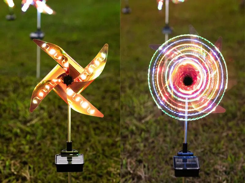 Led Solar Wind Spinner Light Garden Path Outdoor Yard Pinwheels Windmill Decor Patio Lawn Christmas Holiday Decoration - soilcommander