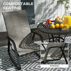 Light Brown Outdoor Rocking Chair with Breathable Mesh Seat - soilcommander