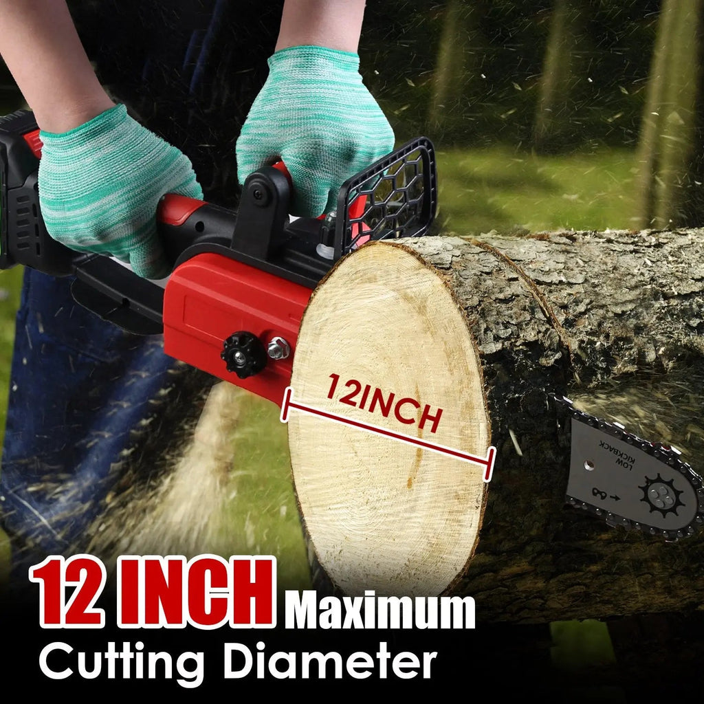Lightweight Cordless Chainsaw Kit with Dual Batteries & Auto Oiler - soilcommander