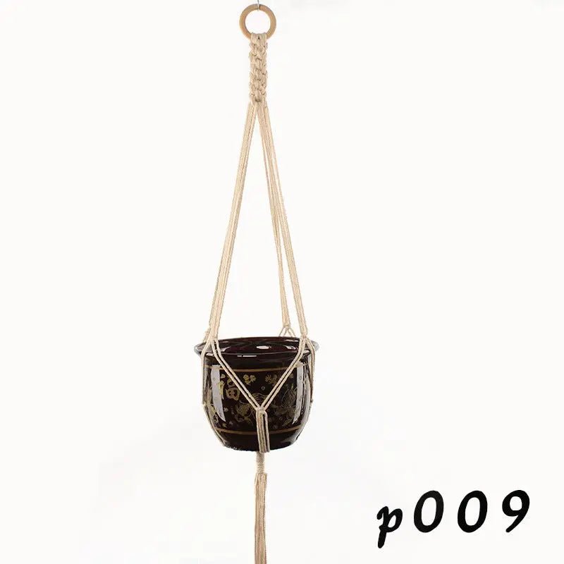 Macrame Plant Hanger – Boho Cotton Rope Hanging Planter - soilcommander