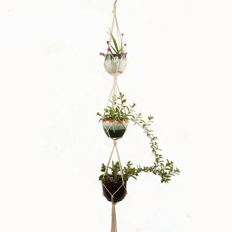 Macrame Plant Hanger – Boho Cotton Rope Hanging Planter - soilcommander