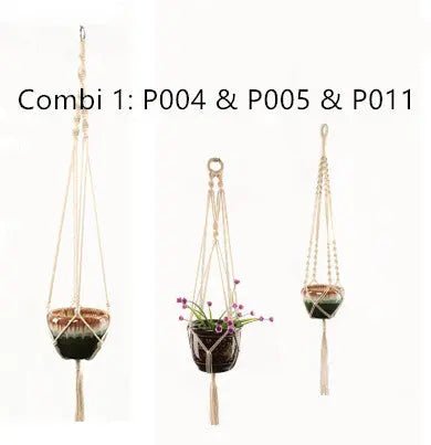 Macrame Plant Hanger – Boho Cotton Rope Hanging Planter - soilcommander
