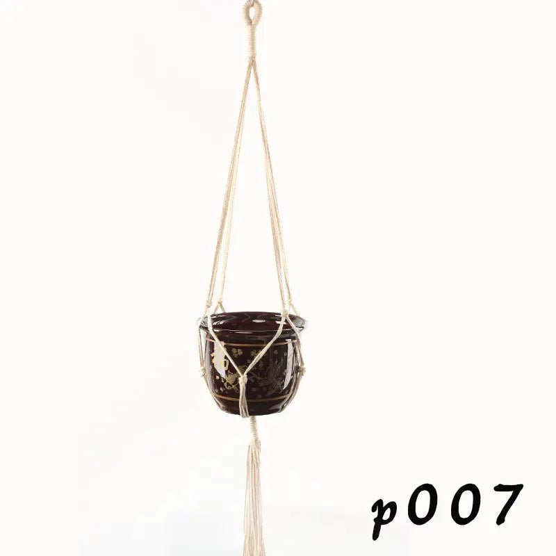 Macrame Plant Hanger – Boho Cotton Rope Hanging Planter - soilcommander