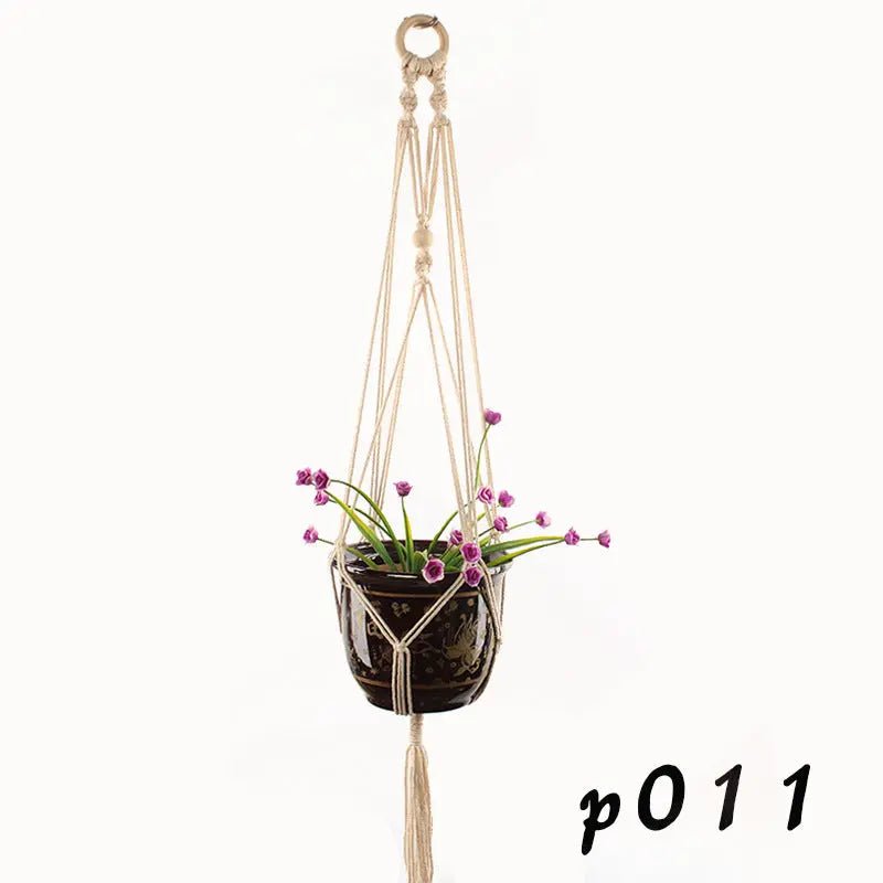 Macrame Plant Hanger – Boho Cotton Rope Hanging Planter - soilcommander