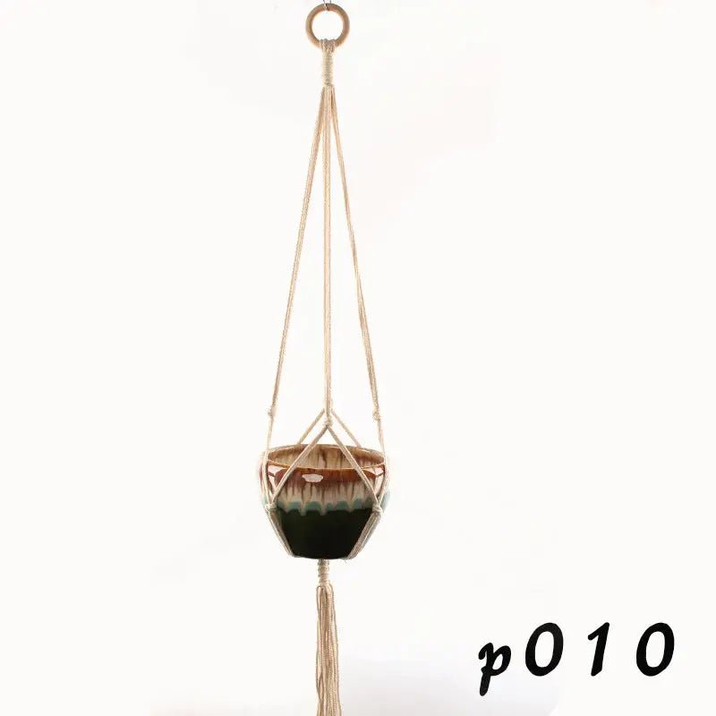 Macrame Plant Hanger – Boho Cotton Rope Hanging Planter - soilcommander