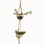 Macrame Plant Hanger – Boho Cotton Rope Hanging Planter - soilcommander