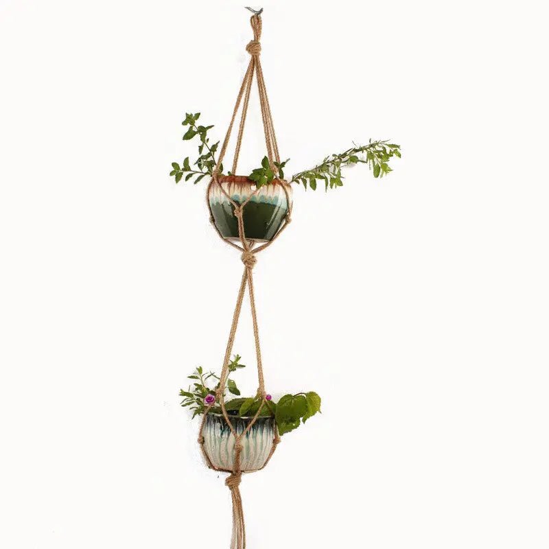 Macrame Plant Hanger – Boho Cotton Rope Hanging Planter - soilcommander