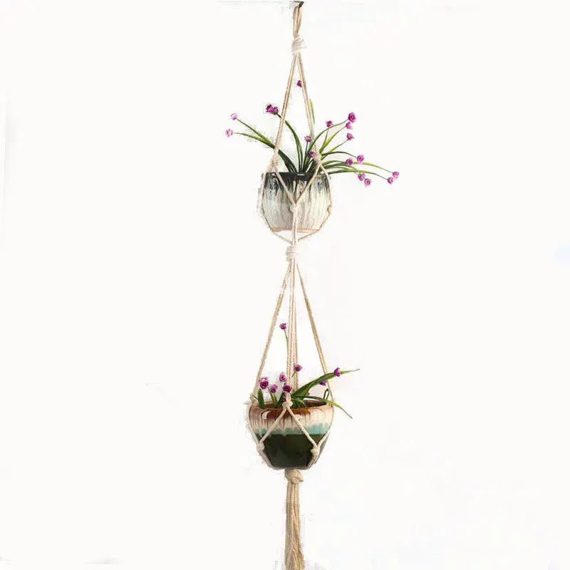 Macrame Plant Hanger – Boho Cotton Rope Hanging Planter - soilcommander